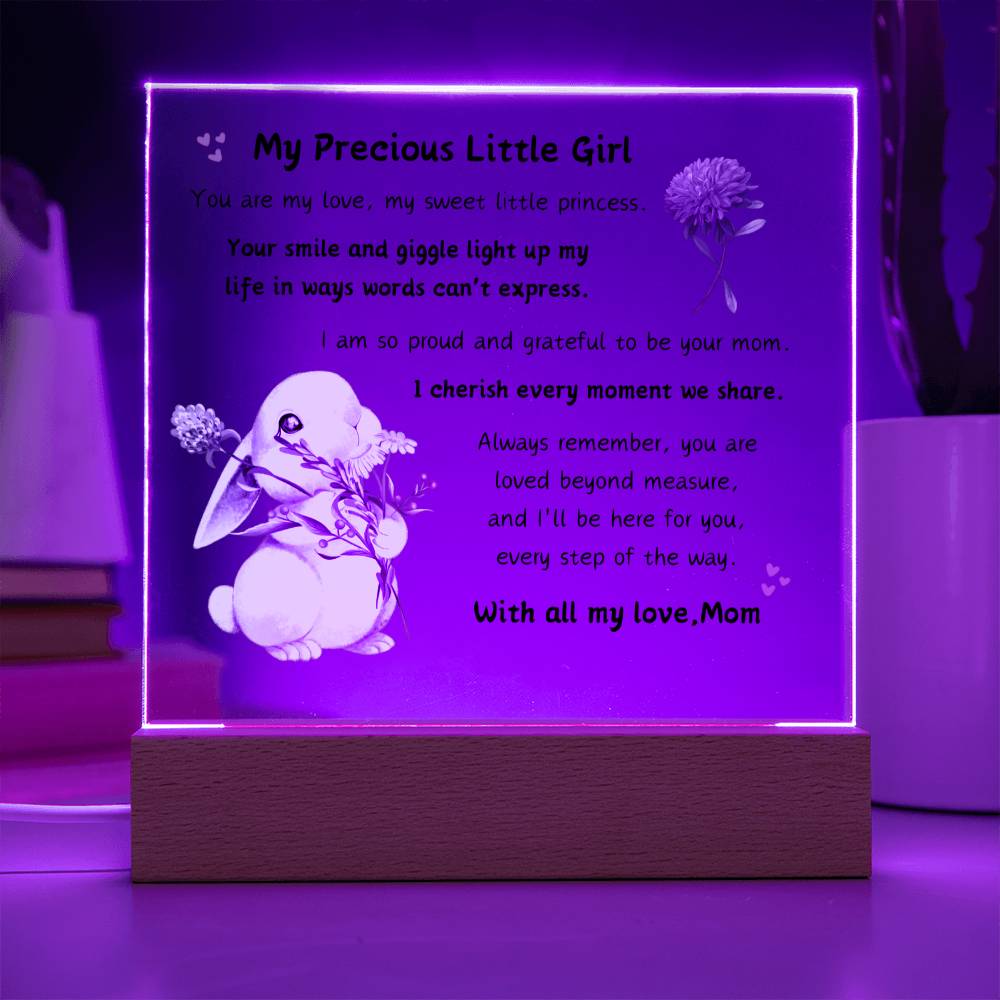 Acrylic Plaque with Optional LED Nightlight - Little Girl