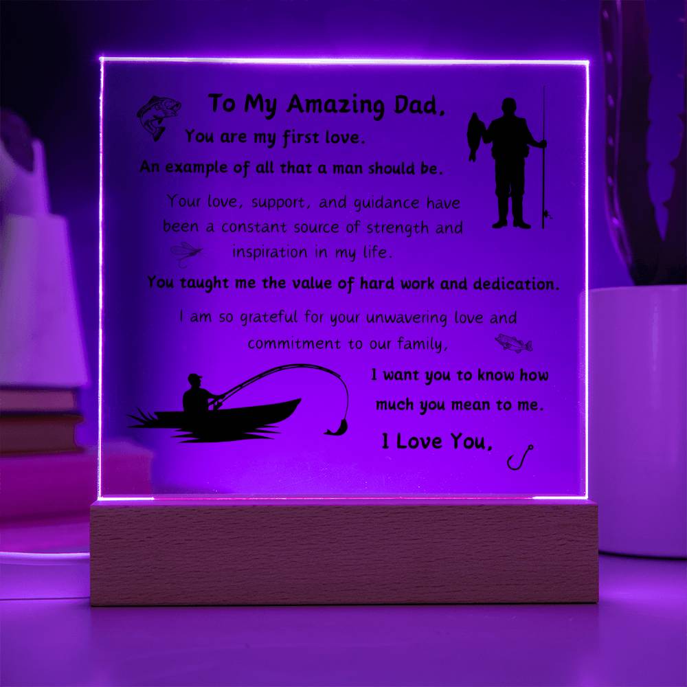 Acrylic Plaque with Optional LED Nightlight - Gift Dad