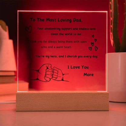 Acrylic Plaque with Optional LED Nightlight - Gift Dad