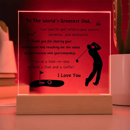 Acrylic Plaque with Optional LED Nightlight - Gift Dad