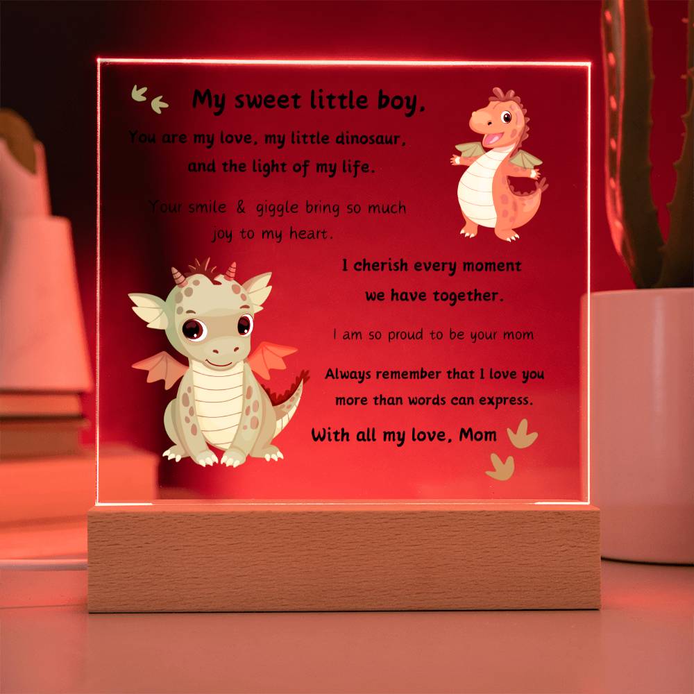 Acrylic Plaque with Optional LED Nightlight - Little Boy