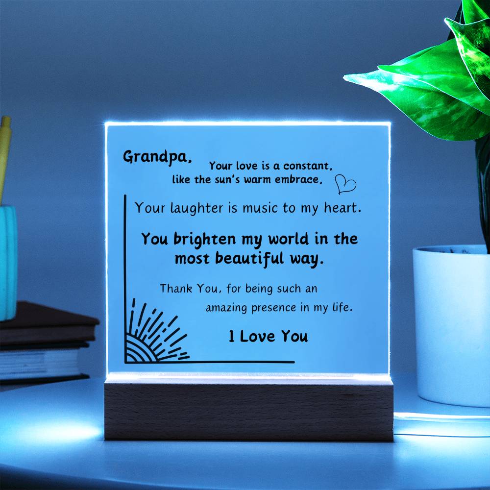 Acrylic Plaque with Optional LED Nightlight - Gift Grandpa