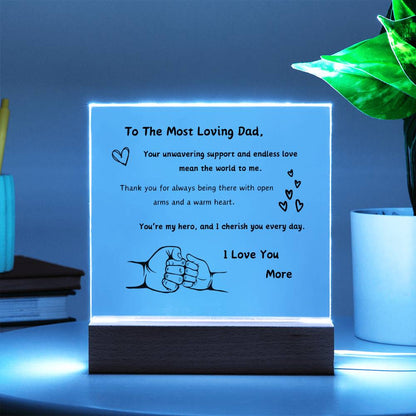 Acrylic Plaque with Optional LED Nightlight - Gift Dad