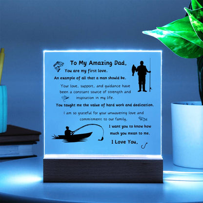 Acrylic Plaque with Optional LED Nightlight - Gift Dad