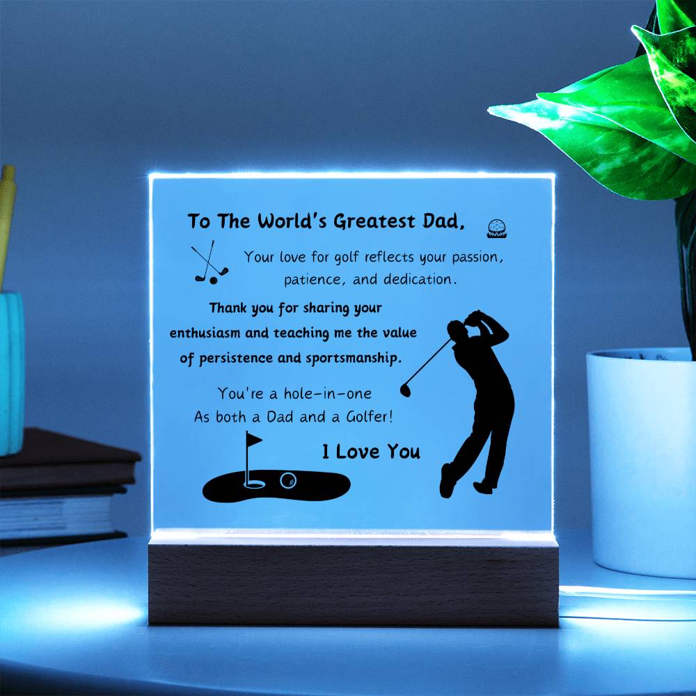 Acrylic Plaque with Optional LED Nightlight - Gift Dad